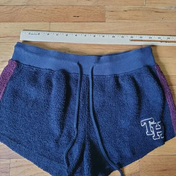 Tommy Hilfiger Vintage Y2K Fleece Shorts Side Stripe Embroidered Logo Drawstring - Picture 4 of 8